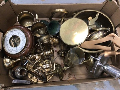 Lot 52 - Large group of brassware and other items, including candlesticks