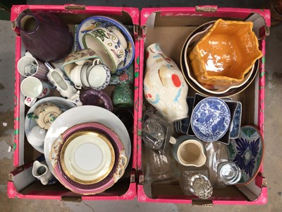 Lot 53 - Two boxes of mixed ceramics