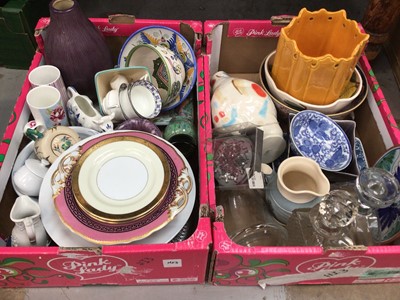 Lot 53 - Two boxes of mixed ceramics