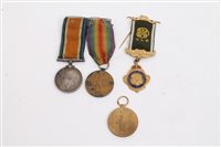 Lot 2456 - First World War pair - comprising War and...