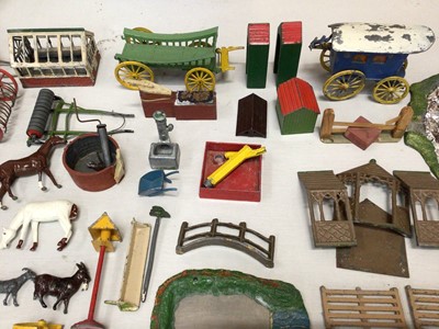 Lot 1820 - Collection of Britains lead farm animals, figures, buildings, trees and accessories