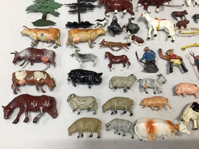 Lot 1820 - Collection of Britains lead farm animals, figures, buildings, trees and accessories