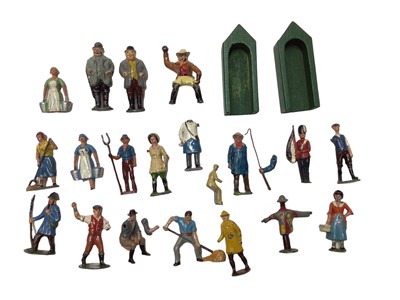 Lot 1820 - Collection of Britains lead farm animals, figures, buildings, trees and accessories