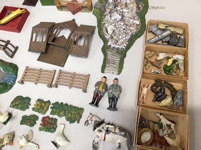 Lot 1820 - Collection of Britains lead farm animals, figures, buildings, trees and accessories