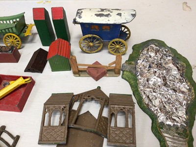 Lot 1820 - Collection of Britains lead farm animals, figures, buildings, trees and accessories