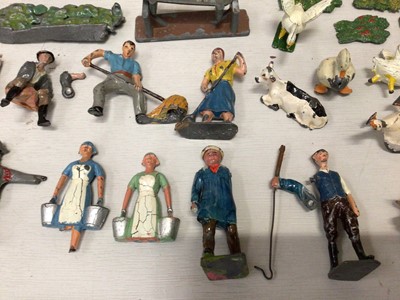 Lot 1820 - Collection of Britains lead farm animals, figures, buildings, trees and accessories