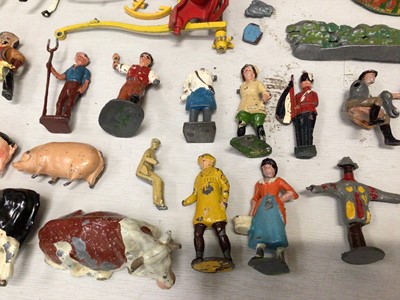 Lot 1820 - Collection of Britains lead farm animals, figures, buildings, trees and accessories