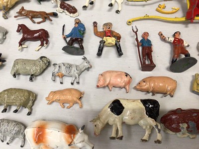 Lot 1820 - Collection of Britains lead farm animals, figures, buildings, trees and accessories