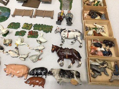 Lot 1820 - Collection of Britains lead farm animals, figures, buildings, trees and accessories