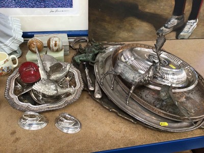 Lot 60 - Group of silver plate and other items, including entree dishes