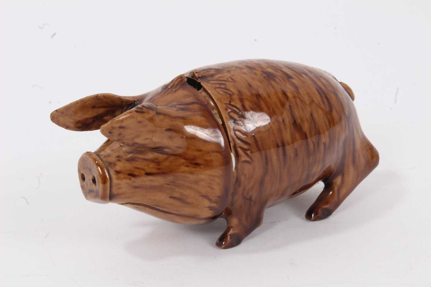 Lot 43 - Rye pottery treacle-glazed Sussex pig