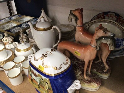 Lot 78 - Group of ceramics and other items, including Victorian Staffordshire cottages and a pair of greyhounds, tea ware, etc