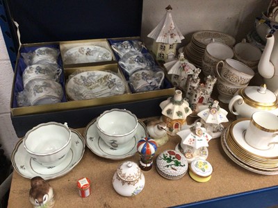 Lot 78 - Group of ceramics and other items, including Victorian Staffordshire cottages and a pair of greyhounds, tea ware, etc