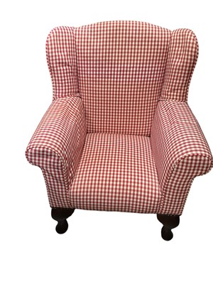 Lot 1216 - Child's wing back armchair on cabriole front legs