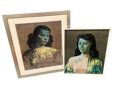 Lot 323 - Two Vladimir Tretchikoff prints- Chinese girl and Miss Wong, both in glazed frames