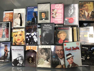 Lot 332 - Collection of cassettes including Frank Sinatra, Tina Turner, Blondie, Shirley Bassey, Elaine Page, Kate Bush etc (1 box)