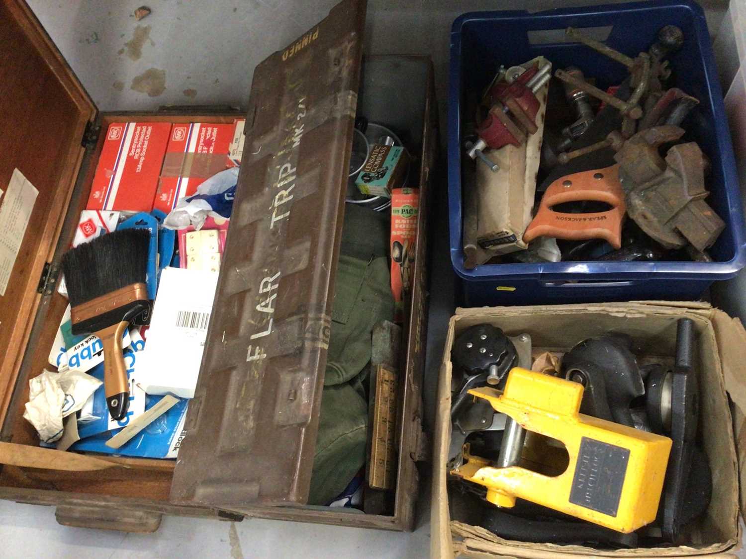 Lot 354 Quantity of old tools, Chubb locks in