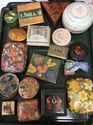 Lot 330 - Group of decorative boxes including papier-mâché and Middle Eastern