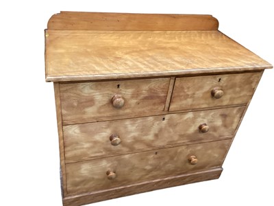 Lot 1231 - Victorian satin birch chest of two short and two long drawers, 107.5cm wide, 51cm deep, 97cm high