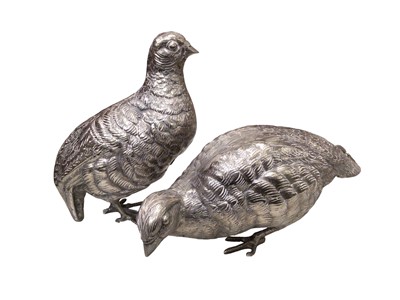 Lot 365 - Pair of silver plated grouse