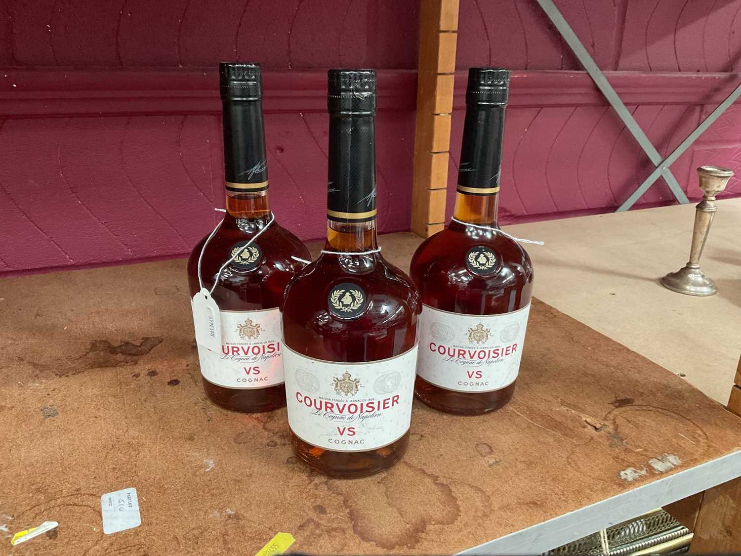 Lot 419 - Three bottles of Courvoisier VS Cognac, 700 ml bottles (3)