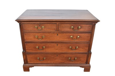 Lot 1201 - Early George III mahogany chest of drawers with quarter column angles
