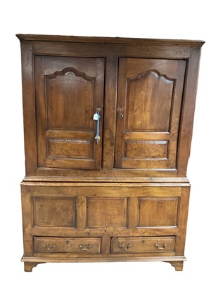 Lot 1211 - 18th century elm two height housekeepers' cupboard