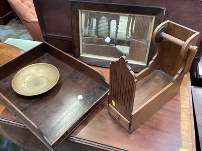 Lot 1306 - 19th century rosewood wall mirror and other items