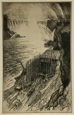 Lot 4 - Joseph Pennell (1857-1927) - Lithograph, Rambocus Canadian Falls