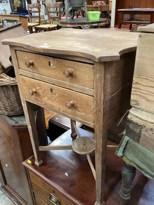 Lot 1319 - Antique two drawer beside table and other items