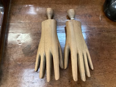 Lot 1234 - Pair of antique beech glove stretchers