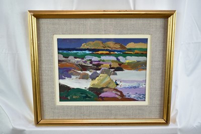 Lot 1235 - Donald MacIntyre (1923-2009), acrylic, Iona. Provenance: Fosse Gallery