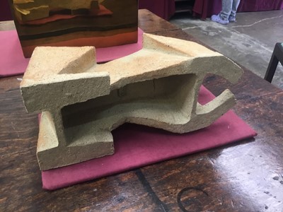 Lot 1242 - Modernist ceramic dog sculpture, signed and dated 97