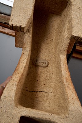 Lot 1242 - Modernist ceramic dog sculpture, signed and dated 97