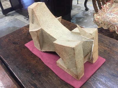 Lot 1242 - Modernist ceramic dog sculpture, signed and dated 97