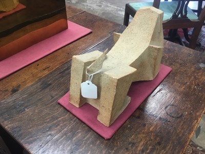 Lot 1242 - Modernist ceramic dog sculpture, signed and dated 97