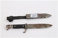 Lot 2475 - Nazi Hitler Youth dagger with engraved blade -...