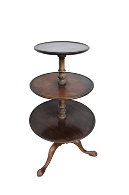 Lot 1161 - George III mahogany three tier dumb waiter