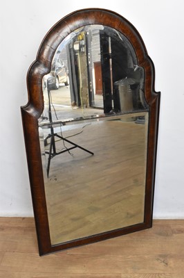 Lot 1254 - Fine Queen Anne walnut arched wall mirror
