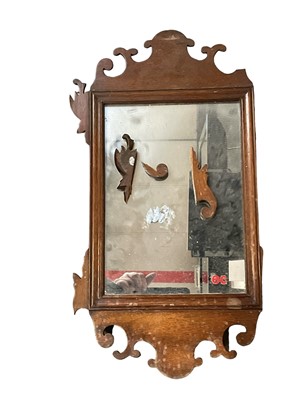 Lot 216 - George III carved mahogany fret wall mirror