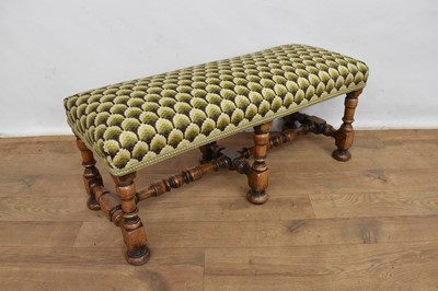 Lot 1257 - 18th style walnut foot stool, with tapestry seat