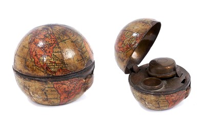 Lot 1265 - Victorian novelty inkwell in the form of a globe