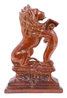 Lot 1403 - Unusual 19th century. salt glazed lion doorstop