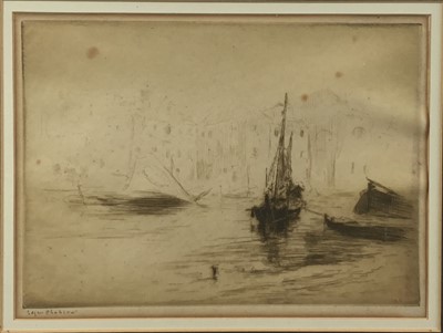 Lot 18 - Edgar Chahine (1874-1927) etching, marine scene, signed