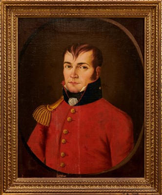 Lot 1322 - English School, circa 1820, oil on canvas portrait of an officer