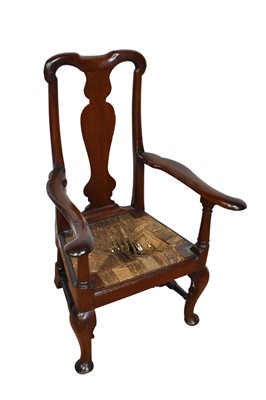 Lot 1300 - Early 18th century red walnut child’s chair