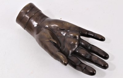 Lot 1310 - Bronze model of a hand