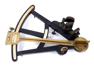 Lot 1322 - 19th century brass and ebony sextant by Owen Owens of Liverpool