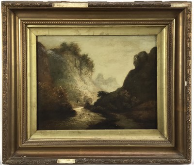 Lot 15 - 19th century oil on canvas, mountainous landscape and another, a pair