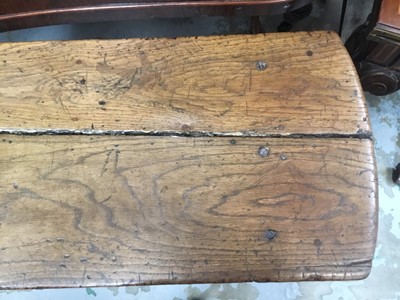 Lot 1333 - Antique primitive fruitwood trestle table